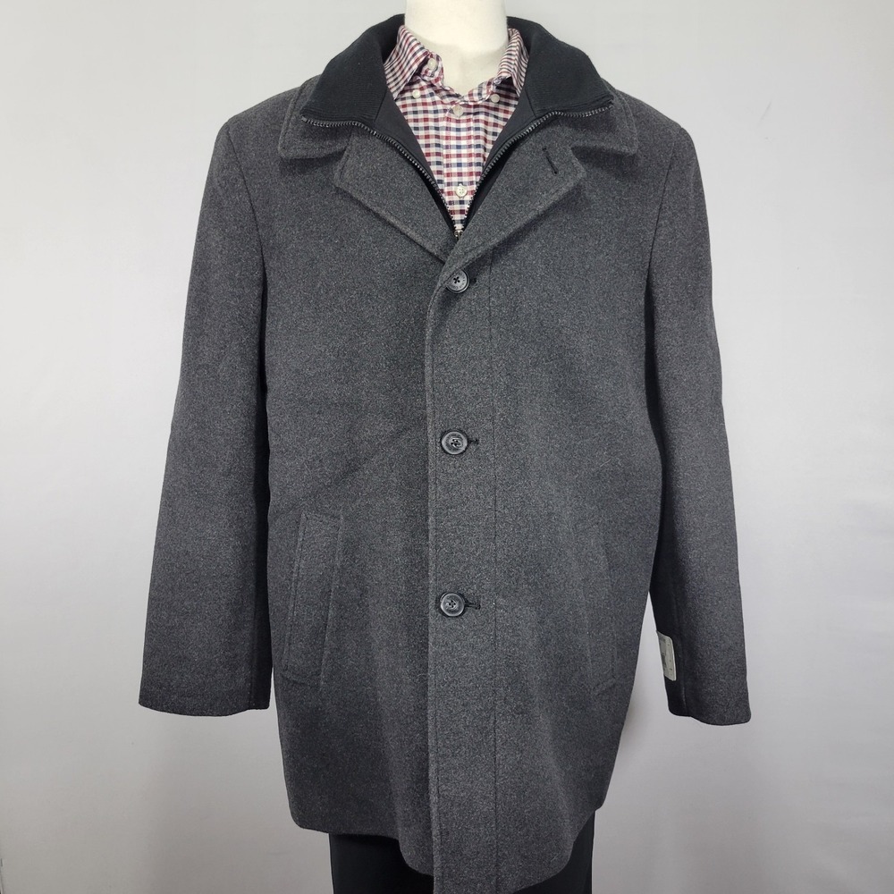 Calvin Klein Men's Covercoat COALMAN Charcoal Gray Wool Blend Size 48R NEW